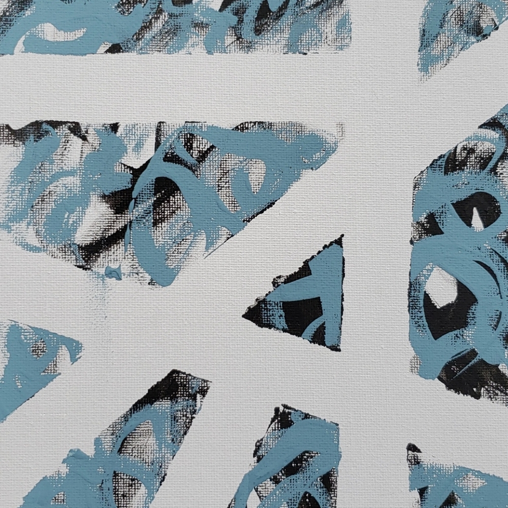 4 Minimalist Acrylic Paintings on Canvas Board